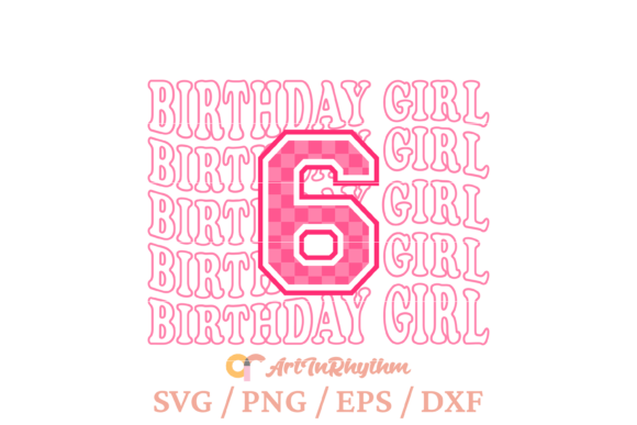 A 6th Birthday Graphics Asset for Editorial & T-Shirt Designs