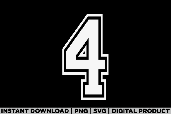 A Sporty Number 4 Birthday Design for Merchandise Graphics