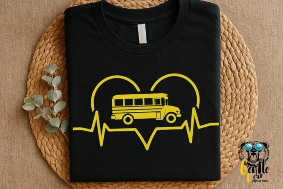 An Embroidery Designer's Review of the School Bus Driver Heartbeat T-Shirt