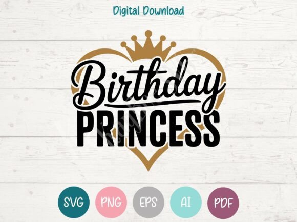 Birthday Princess Design for Commercial Graphics & T-Shirt Designs