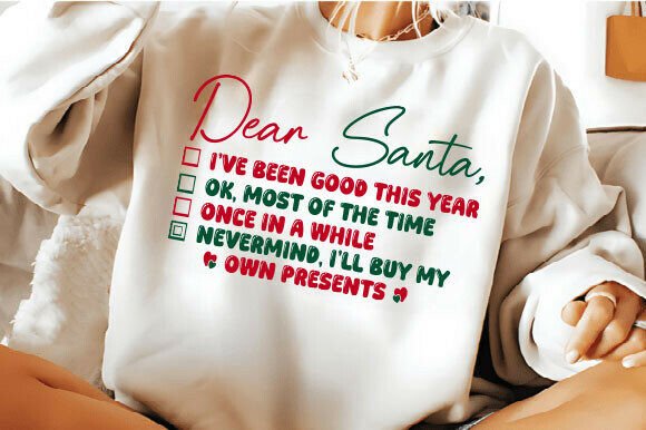 Dear Santa Checklist: A Graphic Asset for T-Shirt Designs & Holiday Branding