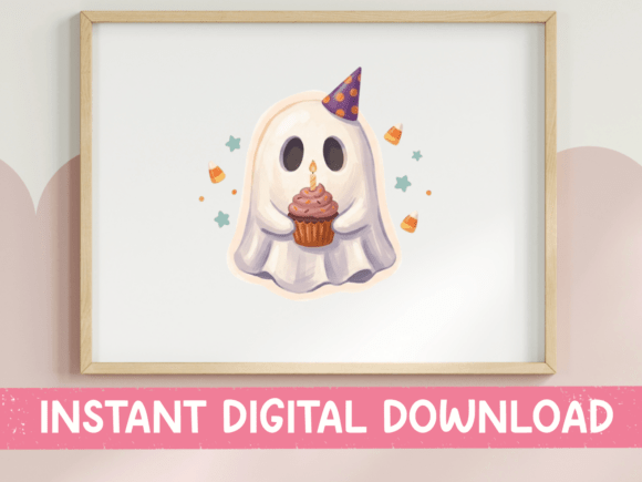 Ghost Cupcake Graphics for Festive T-Shirt Designs