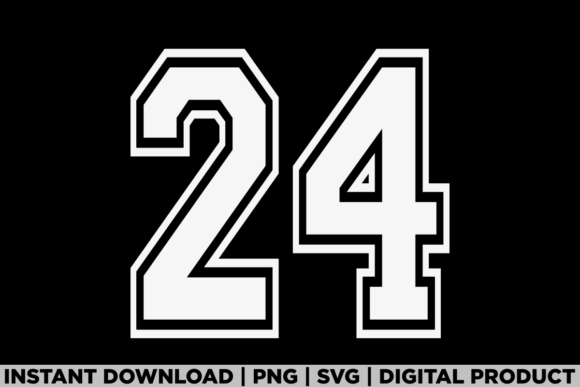 Number 24 Birthday Graphics for T-Shirt Designs