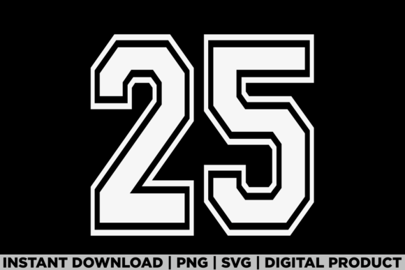 Number 25 Birthday Varsity Sports Team: A Flexible Design Asset