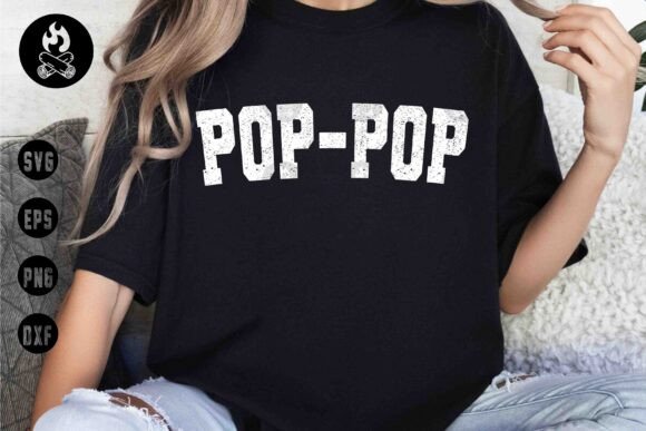 Practical Review: Distressed POP-POP SVG Graphics for Grandpa Tees