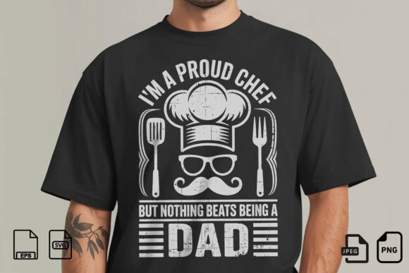Proud Chef Dad BBQ T-Shirt Design for Graphics and Gifting